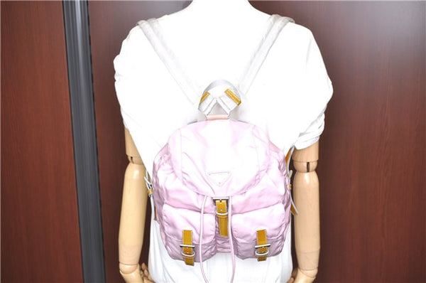 Authentic PRADA Nylon Enamel Backpack Light Pink J1884