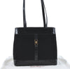 Authentic Ferragamo Gancini Velor Leather Shoulder Tote Bag Black J1885