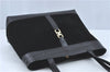 Authentic Ferragamo Gancini Velor Leather Shoulder Tote Bag Black J1885