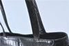 Authentic Ferragamo Gancini Velor Leather Shoulder Tote Bag Black J1885