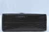 Authentic Ferragamo Gancini Velor Leather Shoulder Tote Bag Black J1885