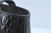 Authentic Ferragamo Gancini Velor Leather Shoulder Tote Bag Black J1885