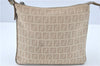 Auth FENDI Zucchino Shoulder Cross Body Bag Purse Canvas Leather Beige J1886