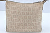 Auth FENDI Zucchino Shoulder Cross Body Bag Purse Canvas Leather Beige J1886