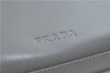 Authentic PRADA Leather Nappa Shoulder Cross Body Bag Purse Gray J1887