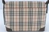 Authentic BURBERRY Nova Check Shoulder Cross Body Bag Canvas Leather Beige J1888