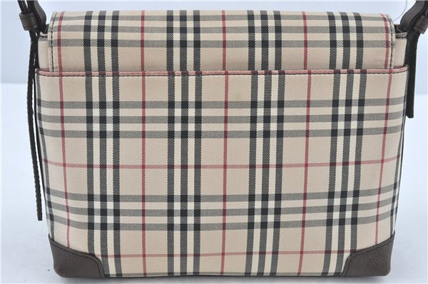 Authentic BURBERRY Nova Check Shoulder Cross Body Bag Canvas Leather Beige J1888