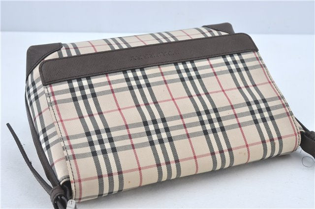 Authentic BURBERRY Nova Check Shoulder Cross Body Bag Canvas Leather Beige J1888