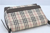 Authentic BURBERRY Nova Check Shoulder Cross Body Bag Canvas Leather Beige J1888