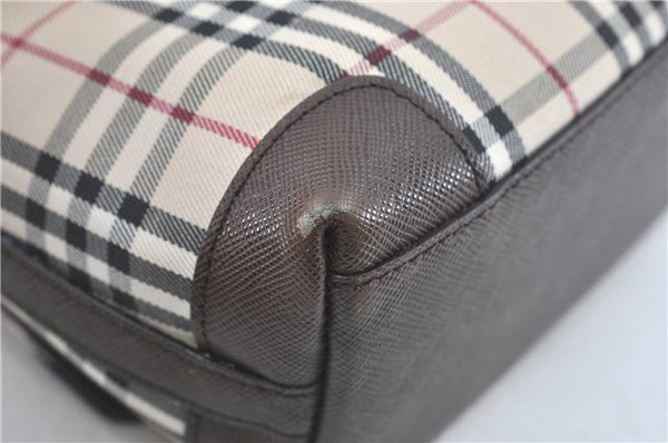 Authentic BURBERRY Nova Check Shoulder Cross Body Bag Canvas Leather Beige J1888