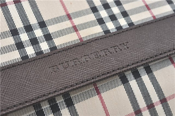 Authentic BURBERRY Nova Check Shoulder Cross Body Bag Canvas Leather Beige J1888