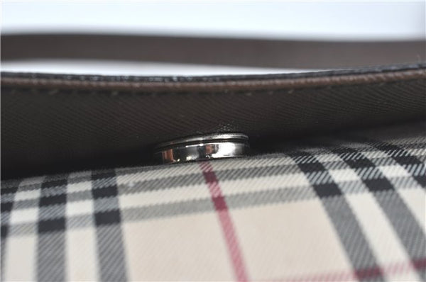 Authentic BURBERRY Nova Check Shoulder Cross Body Bag Canvas Leather Beige J1888
