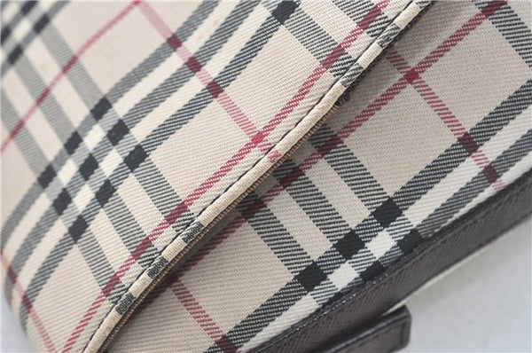 Authentic BURBERRY Nova Check Shoulder Cross Body Bag Canvas Leather Beige J1888