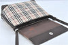 Authentic BURBERRY Nova Check Shoulder Cross Body Bag Canvas Leather Beige J1888