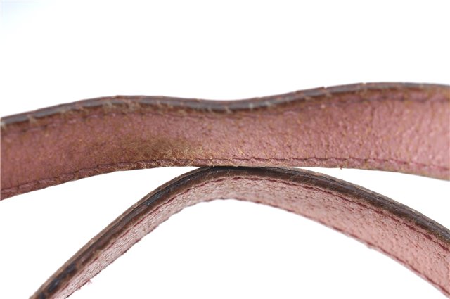 Authentic GUCCI Hand Bag Purse GG Canvas Leather 124542 Brown Light Pink J1889