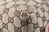 Authentic GUCCI Hand Bag Purse GG Canvas Leather 124542 Brown Light Pink J1889