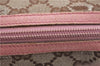 Authentic GUCCI Hand Bag Purse GG Canvas Leather 124542 Brown Light Pink J1889