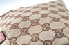Authentic GUCCI Hand Bag Purse GG Canvas Leather 124542 Brown Light Pink J1889