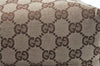 Authentic GUCCI Hand Bag Purse GG Canvas Leather 124542 Brown Light Pink J1889