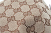 Authentic GUCCI Hand Bag Purse GG Canvas Leather 124542 Brown Light Pink J1889