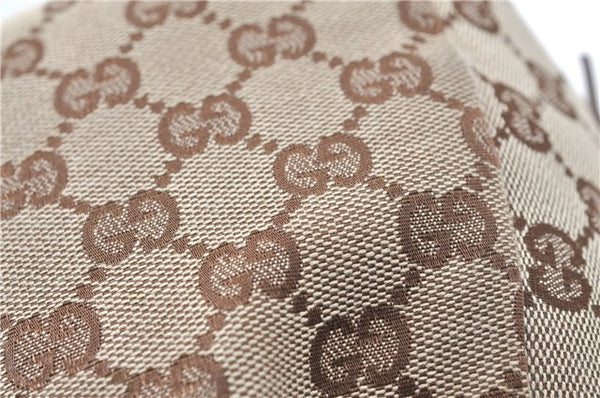 Authentic GUCCI Hand Bag Purse GG Canvas Leather 124542 Brown Light Pink J1889