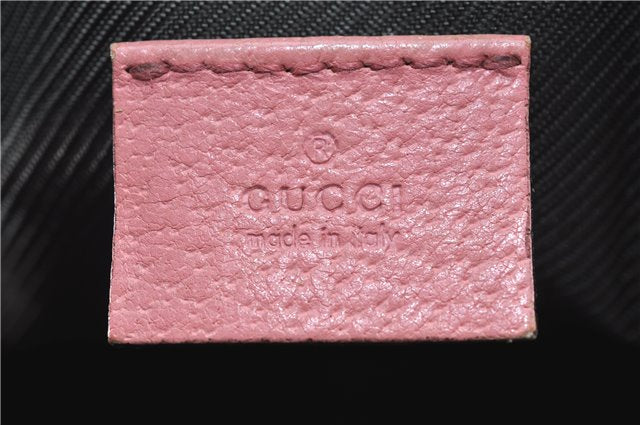 Authentic GUCCI Hand Bag Purse GG Canvas Leather 124542 Brown Light Pink J1889