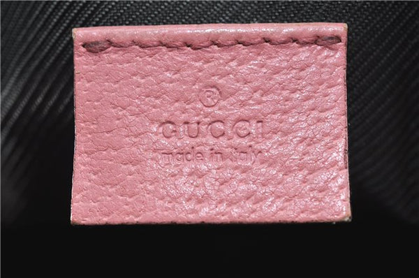 Authentic GUCCI Hand Bag Purse GG Canvas Leather 124542 Brown Light Pink J1889