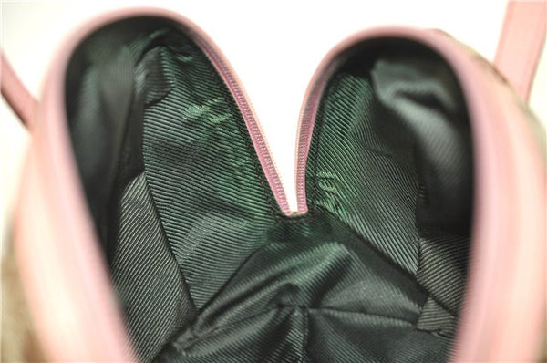 Authentic GUCCI Hand Bag Purse GG Canvas Leather 124542 Brown Light Pink J1889