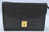 Authentic GUCCI Clutch Hand Bag Purse Leather Black J1891