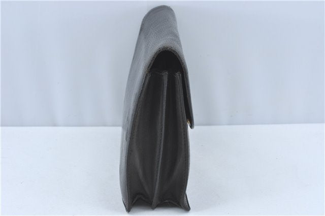 Authentic GUCCI Clutch Hand Bag Purse Leather Black J1891