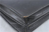 Authentic GUCCI Clutch Hand Bag Purse Leather Black J1891