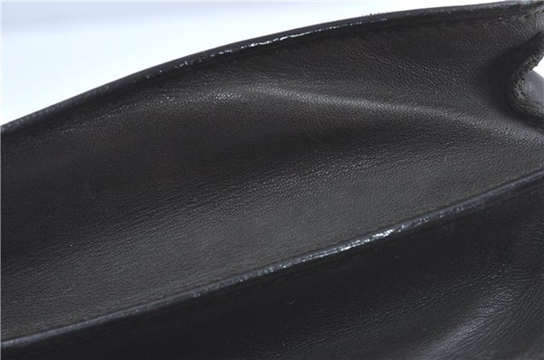 Authentic GUCCI Clutch Hand Bag Purse Leather Black J1891