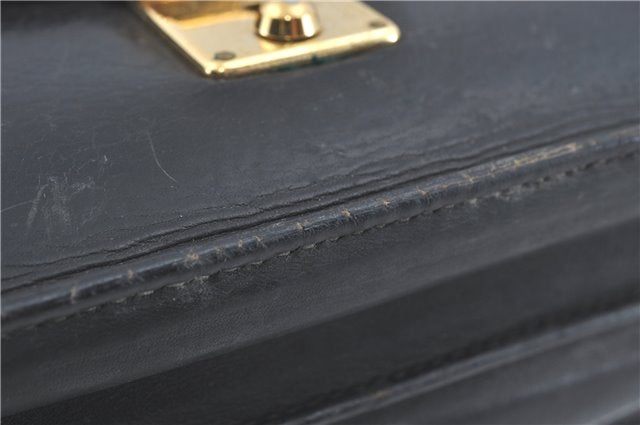 Authentic GUCCI Clutch Hand Bag Purse Leather Black J1891