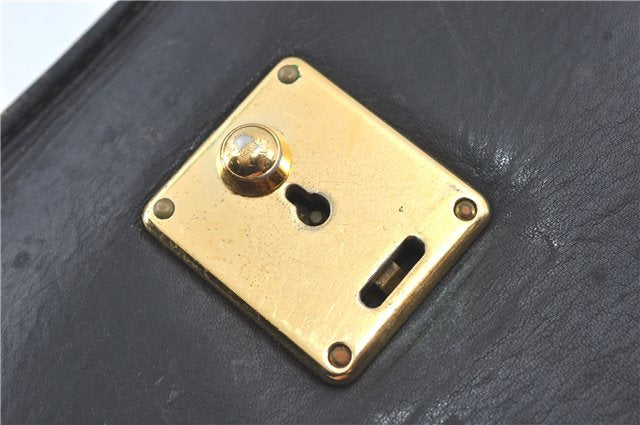 Authentic GUCCI Clutch Hand Bag Purse Leather Black J1891