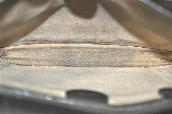 Authentic GUCCI Clutch Hand Bag Purse Leather Black J1891