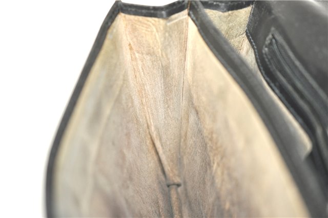 Authentic GUCCI Clutch Hand Bag Purse Leather Black J1891