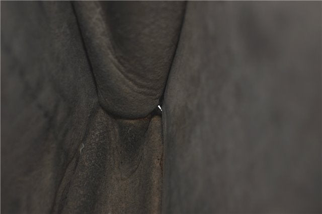 Authentic GUCCI Clutch Hand Bag Purse Leather Black J1891