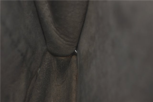 Authentic GUCCI Clutch Hand Bag Purse Leather Black J1891