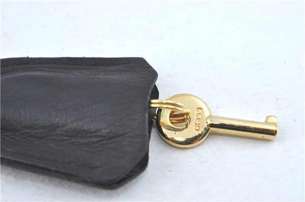 Authentic GUCCI Clutch Hand Bag Purse Leather Black J1891