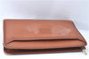 Authentic Burberrys Vintage Leather Cluth Bag Purse Brown J1892