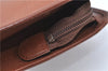 Authentic Burberrys Vintage Leather Cluth Bag Purse Brown J1892