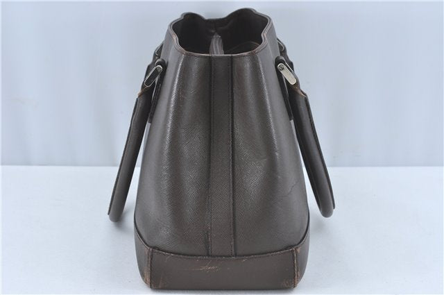 Authentic BURBERRY Vintage Leather Shoulder Hand Bag Purse Brown J1893