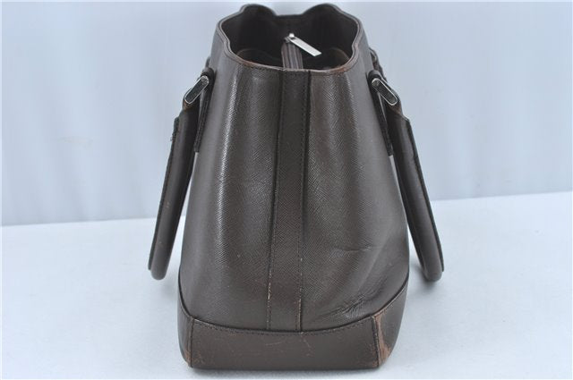 Authentic BURBERRY Vintage Leather Shoulder Hand Bag Purse Brown J1893