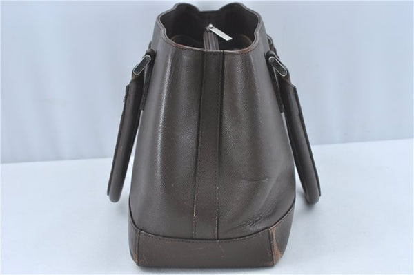 Authentic BURBERRY Vintage Leather Shoulder Hand Bag Purse Brown J1893