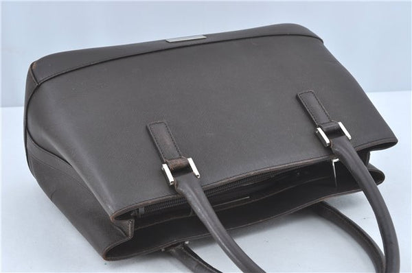 Authentic BURBERRY Vintage Leather Shoulder Hand Bag Purse Brown J1893