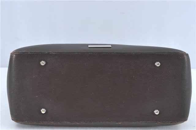 Authentic BURBERRY Vintage Leather Shoulder Hand Bag Purse Brown J1893