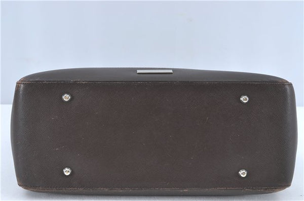 Authentic BURBERRY Vintage Leather Shoulder Hand Bag Purse Brown J1893