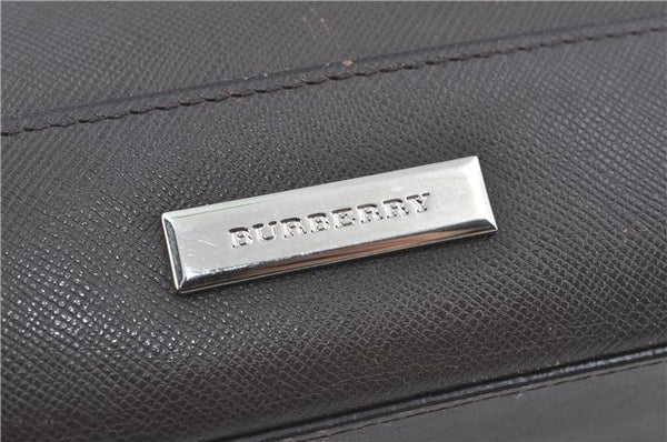 Authentic BURBERRY Vintage Leather Shoulder Hand Bag Purse Brown J1893