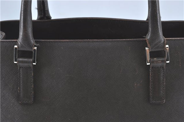 Authentic BURBERRY Vintage Leather Shoulder Hand Bag Purse Brown J1893