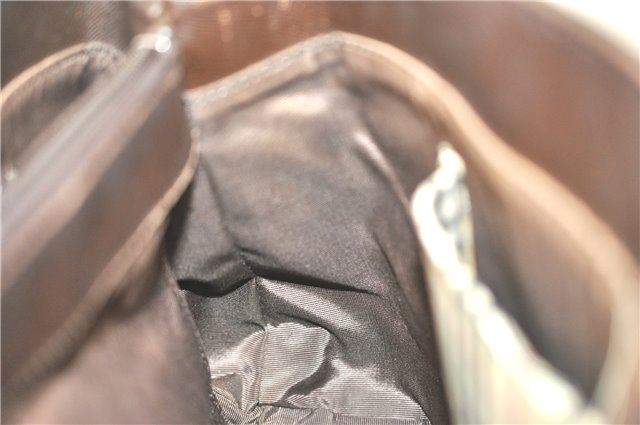 Authentic BURBERRY Vintage Leather Shoulder Hand Bag Purse Brown J1893